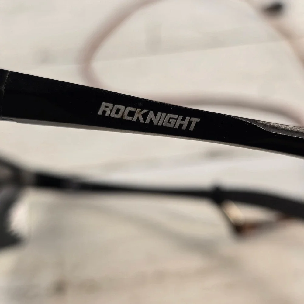 Rocknight Polarized Sports Sunglasses Matte Black Silver‎ Mirror Rimless 8177